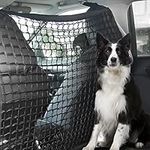 CJMAVUT Dog Car Barrier, Dog Net for Back of SUV,Adjustable Dual Layer Pet Travel Safety Barrier Net with Bungee Cords and Hook, Easy to Install, Adjustable Car Dog Divider for SUV…