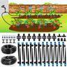 Bonviee Drip Irrigation System, 230FT Garden Watering System with Quick-to-Connect Fittings, Adjustable Drip Emitters, 1/4” & 5/16” Tubing, Drip Irrigation Kit for Raised Garden Beds, Greenhouse, Lawn