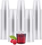 JOLLY CHEF 500 Pack Plastic Shot Glasses, 1 oz Clear Disposable Jelly Cups Reusable Perfect for Wine Tasting, Whiskey, Food Samples, Halloween, Thanksgiving Party, Wedding, Christmas