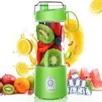 Husdow Portable Personal Size Blender - USB Rechargeable Smoothies and Shakes Juicer Cup with 6 Powerful Blades Handheld Fruit Juicer 13oz Fruit Blender Mixer for Travel 380ML