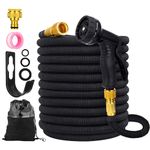 Garden Hose 150FT Flexible Garden Hose Expandable Garden Hose with 10 Function Spray Pattern Nozzles -with 1/2 and 3/4 Brass Fittings Expandable and Flexible for Gardening Patio Car Wash Pet Bathing.