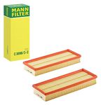 Mann Filter C 3698/3-2 Air Filter Element, (Set of 2)