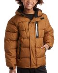 Reebok Boys' Winter Jacket - Heavyweight Quilted Puffer Parka Coat - Insulated Ski Jacket for Boys (8-20), Timber Tan, 10-12