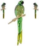 Alilang Golden Tone Light Green Rhinestones Bird Parrot Brooch Pin Stud Earrings Set