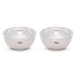 Jaypee Plus Stainless Steel Mixing & Serving Bowl Set of 2 with Lid,Rustproof,Microwave Safe,1500 ml, Ivory