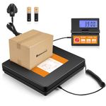 Bonvoisin Postal Scale Digital 50kg/110lb Parcel Shipping Scale with Separate Large LCD Display, 2 AAA Batteries & UK Power Adapter Included, g/kg/oz/lb Switchable, with Stable & Hold Indication