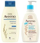 Aveeno Body Wash- Skin Relief Wash For Sensitive Skin, 354ml & Aveeno Baby Daily Moisturising Bath for Delicate Skin (354ml)