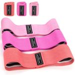 Houselog Resistance Bands Sets Portable Exercise Loops for Legs and Hip 3 Resistance Level Workout Weight Bands with Non-Slip Design Workout Flexbands for Home Gym Office Yoga Pilates (Pink+Rose-red)