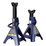 BIG RED AT43202UR Torin Steel Heavy Duty Tall High-Lifting Jack Stands for All Automotive: 6,000 lbs (3 Ton) Capacity - 1 Pair, Blue