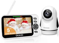 OKAIDI Video Baby Monitor with Camera and Audio, 5/'' Display No WiFi, 30H Battery 8 Language Monitor, Remote Pan-Tilt-Zoom 1000ft Range Camera, Night Vision, 2-Way Talk, VOX, full