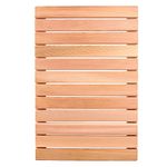 bingaai Cedar Wood Shower Mat, Cedar Wooden Bath Mats, Wood Bath Mat 23.6 × 15.7 in, Shower Stall Mat Non-Slip for Bathroom Bathtub Spa Sauna Garden Home, Wooden Floor Mat Large for Indoor and Outdoor