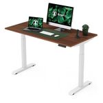 ErgoYou - Electric Height Adjustable Standing Table - HEAVY DUTY - Dual Motor 2 Stage - 150 Kgs Max Weight Capacity - E2 Series - Ergonomic Sit Stand Desk (Walnut: 59 x 29.5 inches)