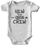 shlrzy Don't Make Me Call Grandpa Baby Boy Clothes Unisex Baby Girl Bodysuits, New to the Cousin Crew Gray, 9-12Months