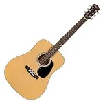 Squier by Fender Acoustic Guitar, with 2-Year Warranty, Dreadnought with Maple Fingerboard, Glossed Natural Finish, Mahogany Back and Side, Mahogany Neck, SA-150 Model