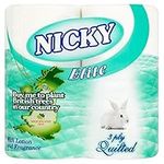 Toilet Rolls Nicky 3 Ply White - 10 Packs of 4 Rolls (40 Toilet Rolls in Total)