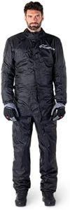 Alpinestars Hurricane Rain v2 Waterproof Motorcycle Suit, Lightweight All-Weather Rain Gear with Reflective Safety Features, Durable Compact Design for Riders, L, Black