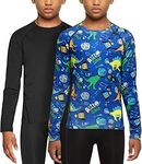 TSLA Kid's & Boy's and Girl's Thermal Long Sleeve Tops, Crew Neck Fleece Lined Compression Base Layer Shirts ZUD60-KDN_M