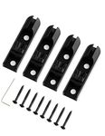 Holmer Bass Guitar Bridge Individual Bass Bridge Tailpiece Single String Bass Bridge for 4 String Bass Guitar Heavy Duty Zinc Saddles Black.