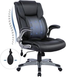 COLAMY High Back Leather Office Chair – Ergonomic Executive Desk Chair