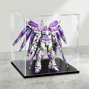 LANSCOERY Acrylic Display Case, 19.7 x 19.7 x 19.7 in Clear Display Box with 10mm Black Base for Large Collectibles and Display Models