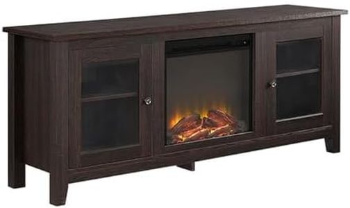 WE Furniture 58" Wood Fireplace TV Stand Console, Espresso