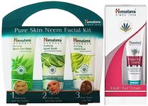 Himalaya Pure Skin Neem Facial Kit (Facewash 50Ml, Scrub 50G & Face Pack 50G) And Himalaya Herbals Under Eye Cream, 15Ml