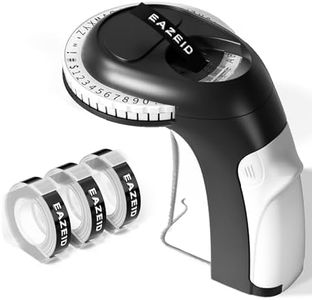 EazeID Embossing Label Maker Black, Manual Embossed Label Maker Machine with-Tapes, Old School Embosser Labeler with 3D Tapes Waterproof for Home Kids DIY Crafting Scrapbooking