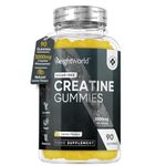 Creatine Monohydrate in 90 Sugar Free Vegan Gummies, Creatine Monohydrate 3000 mg for Lemon Flavour Dose, Strength, Performance, Muscles, Gluten Free Creatine Gummies Pre Workout and Post Workout