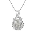 Original Classics Sterling Silver 0.35ct TDW Diamond Cluster Pendant Necklace (I-J, I3-Promo)