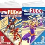 Big Fudge 100 Comic Book Bags and 100 Backing Boards - 7.25” x 10.5" Acid Free Crystal Clear Sleeves - 6.87” x 10.5” Backing Boards - for 1990's & Current Comics