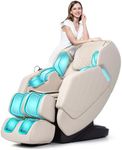 HealthRelife Full-Body Massage Chair, Intelligent Zero-Gravity Massage Chair with 3D Robotic Hands, SL Track, Relaxation Chair, Bluetooth Speaker, Beige