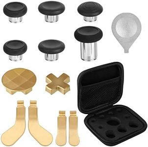 Metal Thumbsticks for Elite series 2,EEEKit 13 in 1 D-pads and Paddles Trigger Buttons Set,Gaming Controller (Model 1797) Accessory Replacement Parts for Xbox One Elite series 2 Controller(Golden)