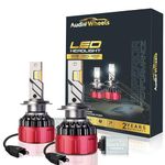 Audio Wheels H7 Car LED Headlight Conversion Kit - 110W, 16000LM, Super Bright 6000K Cool White Light Bulbs, IP68, Plug-N-Play, 2-Year Warranty (Pack of 2)