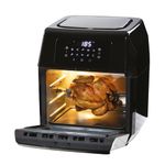 Daewoo 12L Rotisserie Air Fryer for Healthy Cooking, Rapid Air Circulation with Large Window & Interior Light For Easy Viewing, Thermostat Control, Includes 3 Mesh Baskets, Rotisserie Skewer