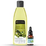 Soulflower Tea Tree Essential Oil & Olive Oil | Hair Growth, Hair Fall Control, Nourishment, Acne, Anti Dandruff | 100% Pure, Naural, Organic Certified & Undiluted | Pack of 2 240ml