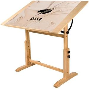 DJAR Adjustable Wooden Drawing Table, 42"x30" Artist Drafting Desk for Painting, Sketching, Writing, Natural