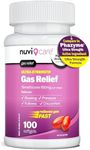 NUVICARE Ultra Strength Gas Relief - Simethicone 180mg Softgels - Anti Gas and Bloating Relief - Compare to The Active Ingredient in Phazyme Anti Gas Pills - Stomach Gas Relief for Adults (100 Count)