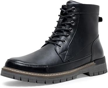 Jousen Mens Boots Casual Motorcycle Boot for Men Chukka Zipper Combat Dress Botas Para Hombre Fashion (AMY8117 blackpu 08)