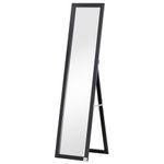 HOMCOM 61" x 15" Full Length Mirror, Floor Standing Mirror, Rectangular Full Body Mirror for Bedroom, Living Room, Black