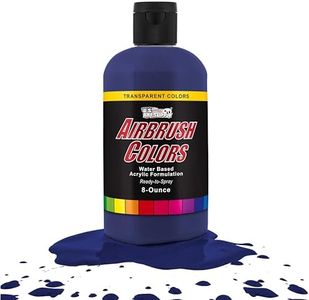 U.S. Art Supply Ready to Spray Special Effects Transparent Phtalo Blue Acrylic Airbrush Paint - 8oz Bottle, Professional Grade Non-Toxic Water-Based Colors for Vibrant & Permanent Results
