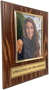 Employee Of the Month Award Plaque. Custom 9"x12" Picture Plaque Holds a 5"x7" Photo. Employee Appreciation Award. Walnut Gloss Finish