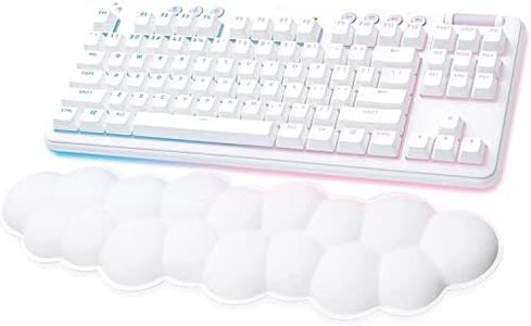 Logitech G715 Wireless Gaming Keyboard with LIGHTSYNC RGB Lighting, LIGHTSPEED, Tactile Switches (GX Brown), and Keyboard Palm Rest, PC and Mac Compatible, White Mist