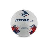 Vector X Street Soccer Rubberised Hand Stitched Footballl|Training|Match|Sports|Playing|Practice|Indoor & Outdoor Ball|Durable & Water-Resistant Soccer Ball for Youth, Men, Adult (White-Red) Size : 5