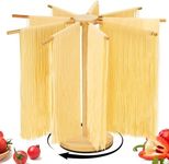 Stable Rotary Pasta Drying Rack - Large Wood Noodle Dryer Rack, Quickly Assemble, Homemade Fresh Spaghetti Stand Hanger for Christmas Cook Gift, Easy Storage