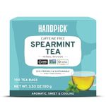 HANDPICK, Spearmint Tea Bags (100 Count) Non-GMO, 100% Pure Spearmint Leaf Tea Bags Certified by Tea Board of India | Round Eco-Conscious Tea Bags