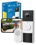 Tapo TD21 Battery Video Doorbell Wireless 2K 3MP Ultra-Clear Doorbell Camera, Color Night Vision, TP-Link Free AI Detection, Two-Way Audio, IP65 Weatherproof, Ultra-Wide Diagonal FOV, 6-Month Battery