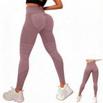 DVDVBOOM 3D Compression Leggings Women, High Waist Anti Cellulite Leggings, Workout Bum Scrunch Butt Lift Leggings, Gym Trousers Womens (UK, Alpha, M, Regular, Regular, Pink)