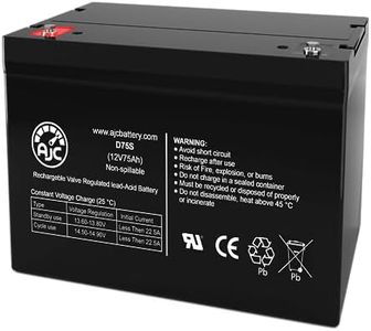 AJC Battery Compatible with Quantum Rehab Q6 Edge Z 12V 75Ah Wheelchair Battery