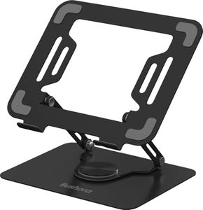 Bushora Laptop Stand for Desk, Portable Adjustable 360 Degree Rotatable Laptop Stand for MacBook and All Laptops Notebooks, Ergonomic Computer Riser (Black)