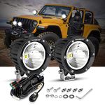 Auxbeam 4 Inch 72W Round LED Pods, Super Bright Off Road Driving Spot Lights, Round Offroad Light Bar Auxiliary Bumper A-Pillar Spotlight for Truck Jeep ATV Motorcycle